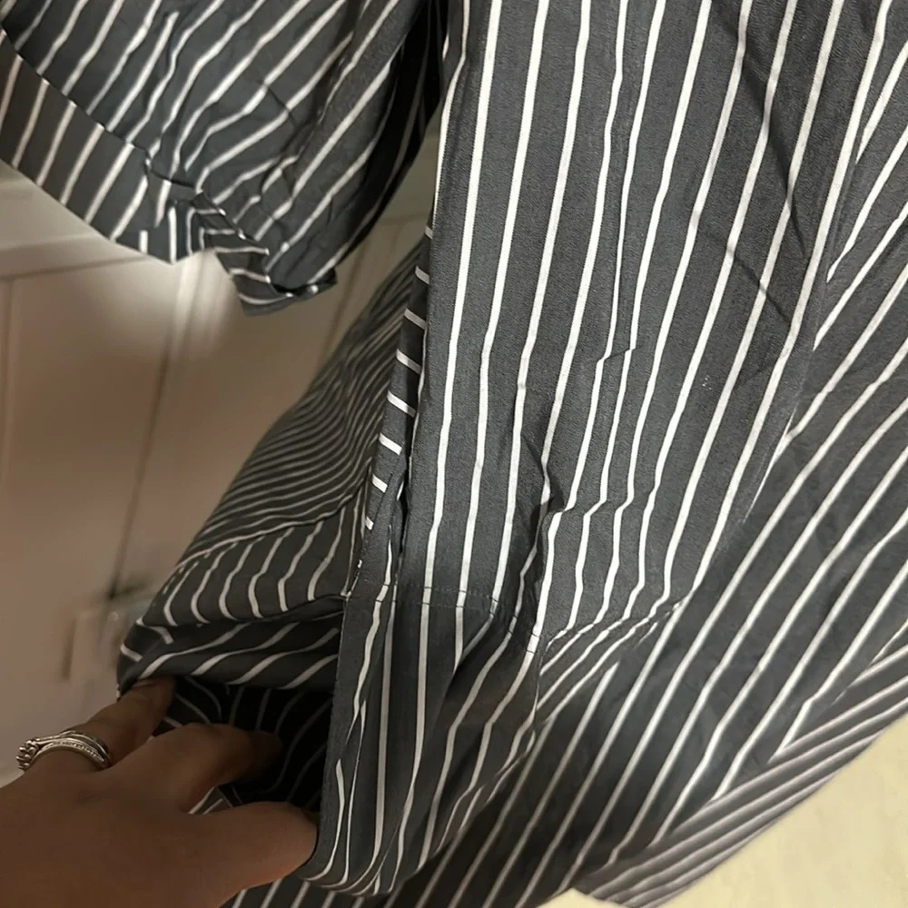 EUC Comfy USA Stripe Tunic button blouse - Picture 3 of 7